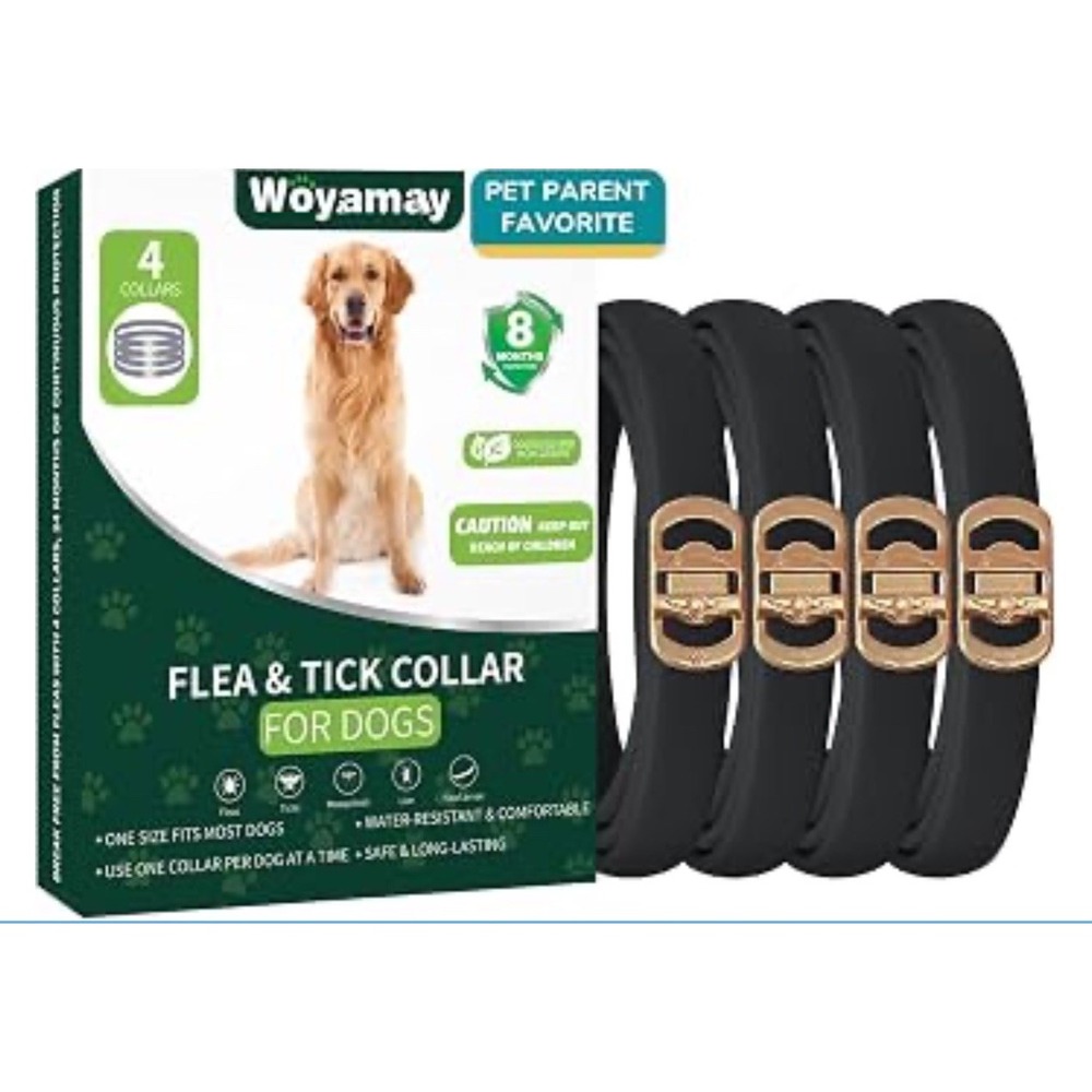 4 Pack Woyamay Dog Flea and Tick Collar 32 Months Waterproof Adjustable NIB
